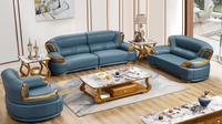 Canapé sectionnel en cuir artificiel européen, cadre en bois massif, design moderne, utilisation hôtelière, bonne qualité, prix bas