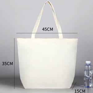 Sacs de shopping en toile de coton personnalisés avec logo imprimé, 45*35*15cm, longue bandoulière, pour vêtements, chaussures, sous-vêtements, chaussettes, cadeaux, sac fourre-tout - Product Image 1