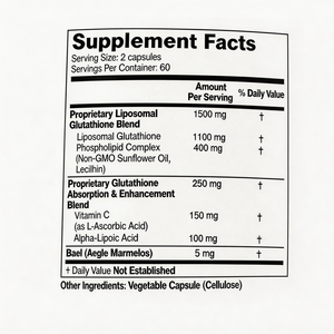 Capsules de glutathion liposomal 1750 mg avec <span class=keywords><strong>vitamine</strong></span> C et ALA pour la défense antioxydante cellulaire, le soutien de la santé hépatique et l'augmentation de l'énergie - Product Image 5