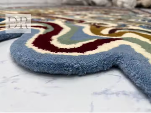 Alfombra de lana Vintage persa de estilo moderno con estampado personalizado, alfombra lavable de diseño multicolor con mechones a mano para el suelo del hogar - Product Image 2