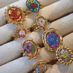 Anello da donna alla moda Vintage fiore secco regolabile oro acciaio inossidabile anello da donna placcato oro <span class=keywords><strong>gioielli</strong></span> regalo quotidiano per <span class=keywords><strong>ragazza</strong></span> - Product Image 3