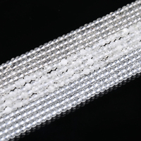 Perles en vrac de quartz naturel transparent facetté de qualité 7A, petites perles rondes de 2 mm et 3 mm, cristal transparent de haute clarté pour la création de bijoux DIY