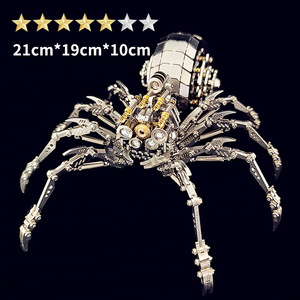 Modèle d'araignée mécanique lumineuse en métal à assembler, <span class=keywords><strong>puzzle</strong></span> <span class=keywords><strong>3D</strong></span>, <span class=keywords><strong>jouet</strong></span> DIY, artisanat créatif, décorations de table originales - Product Image 5