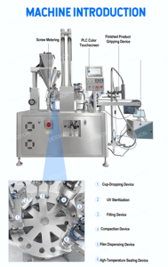 Machine de remplissage et de scellage automatique pneumatique pour capsules K-Cup et <span class=keywords><strong>Nespresso</strong></span>, facile à utiliser, pour poudre de thé Matcha Super Green - Product Image 3