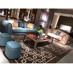 Stile italiano mobili di design di lusso confortevole canape chesterfield divani rinconera curvo indietro divano componibile