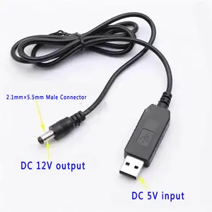 Usb para dc adaptador carregador cabo de alimentação 5v a 12v dc potência de saída step up conversor cabo