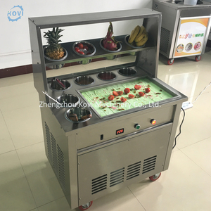 Plana redonda placa tailandés fry rollo helado frito hielo laminado en pan, el precio de la máquina - Product Image 6