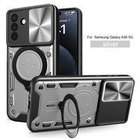 Conception spéciale pour Samsung Galaxy A56/A55/A54 5G Phone Cover Slide Lends Magnetic TPU + PC Smoke Matte Case Shockproof Ring Holder