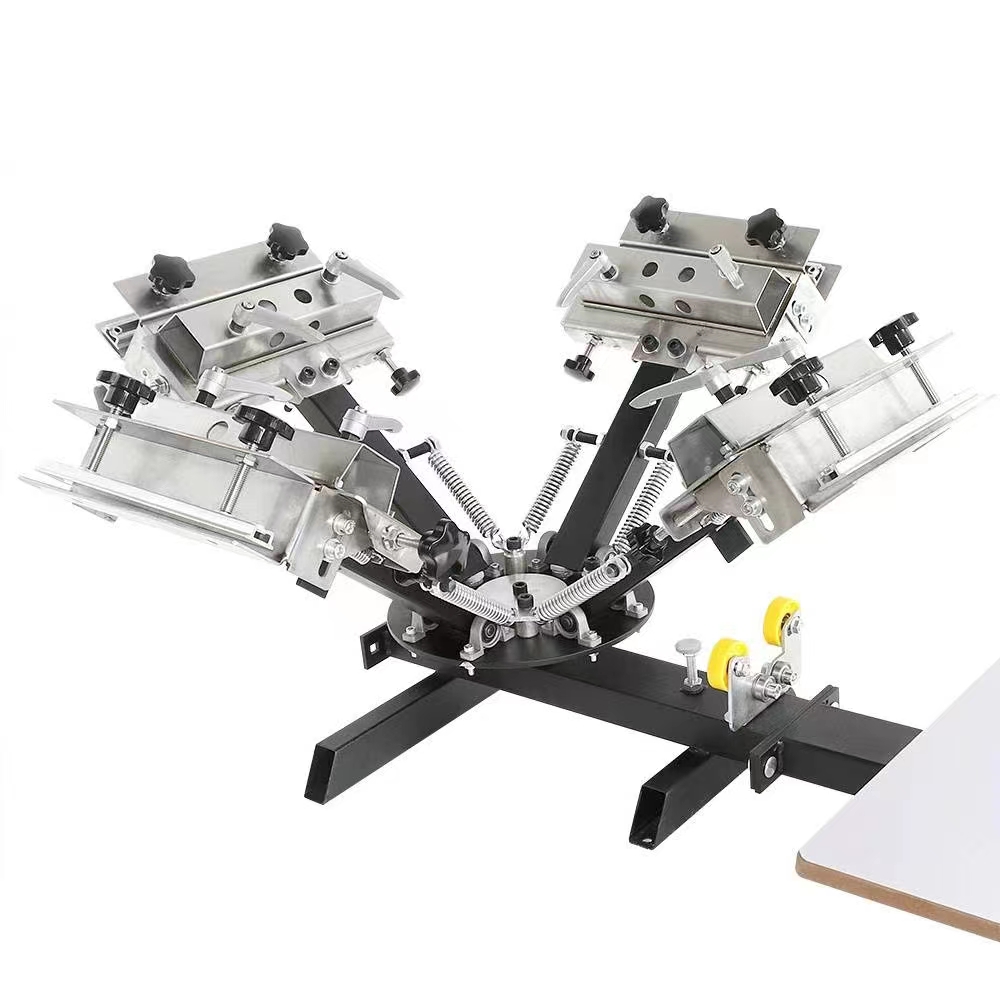 4 color 4 station screen printing machine
