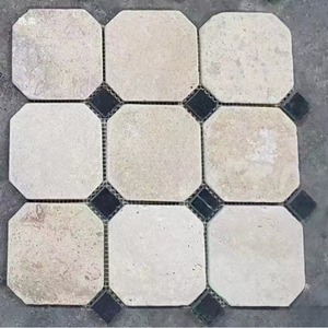 Màu be travertine khảm bát giác hình THOI CHẤM gạch lát sàn cổ điển vuông ban công tắm nhà bếp đá vôi lát sân vườn gạch - Product Image 3