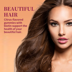 OEM saç cilt çivi Gummies 2500mcg biyotin kollajen Vegan takviyesi çilek lezzet glutensiz şekersiz - Product Image 5