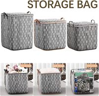 Boîtes de rangement pliables en tissu avec fermeture éclair - Organisateur de vêtements grande capacité pour couvertures/oreillers - Boîte de rangement multifonction avec couvercle