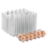 Boîte à œufs en plastique PET transparent de qualité alimentaire, plateau à œufs 12 alvéoles avec couvercle à charnière, emballage en vrac pour l'agriculture