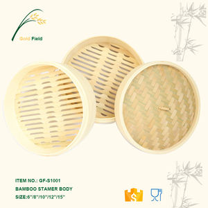 High Quality Chinese Handicraft Bamboo Kitchen Cooking Basket Dim Sum Steamer with hot printed <span class=keywords><strong>logo</strong></span> - Product Image 4