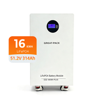 Excellent pack de batteries au lithium 51.2V 314Ah 16kWh avec cellules A Grade, nouvelle batterie mobile pour système solaire domestique
