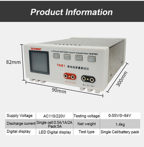 Testeur de capacité de batterie numérique SUNKKO T-681 avec affichage LED, 84V Lithium 120V, mesure de tension de cellule, certifié CE - Product Image 5