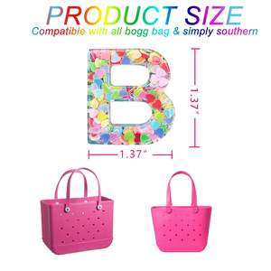 Breloques de lettres pour sac Bogg Alphabet Paillettes Accessoires de lettrage Breloque pour sac Bogg Breloques de lettres pour sac fourre-tout de plage - Product Image 2