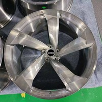 Jantes en alliage d'aluminium forgé argentées à cinq branches de 18 à 24 pouces pour Audi B8.5/S5/S4/RS5/RS6/RS7/ABT/ - PCD 5x112/114.3/120