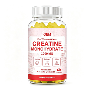 Créatine monohydrate OEM <span class=keywords><strong>3000</strong></span> <span class=keywords><strong>mg</strong></span> avec collagène et BCAA, 60 gommes, complément alimentaire pour hommes et femmes - Product Image 1
