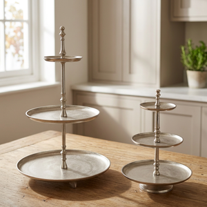 Silver Metal 3 <b>Tier</b> Round <b>Cake</b> Stand Decorative Dessert Serving Holder for Wedding Party Hotel - Product Image 4