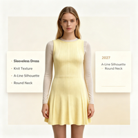 Robe pull sans manches en tricot moelleux jaune pour femme, personnalisée OEM & ODM, de haute qualité, par Trinity