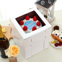 Boîte à gâteau en carton ondulé de style européen 10'' 12'' avec fenêtre, emballage de pâtisserie très prisé pour gâteaux d'anniversaire et aliments