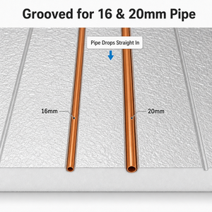 Panneau de chauffage par le sol sec Lantuo XPS pré-creux avec revêtement en feuille d'aluminium, compatible avec les tubes radiants de 20 mm, 350 kPa, pour salle de bain et extérieur - Product Image 4