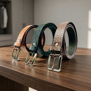 Wholesale Bulk BS INTERNATIONAL <b>Vintage</b> Genuine Leather <b>Belts</b> Accessories Eco-Friendly Waterproof Steel Buckle 3.8 CM Width for - Product Image 1