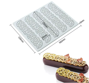 Moules à pâtisserie en silicone antiadhésifs (formes rondes et en forme de feuille) pour la décoration de gâteaux en chocolat, fondant et pâte à sucre - Product Image 3