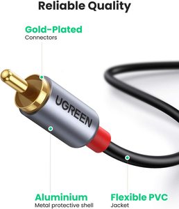 UGREEN <span class=keywords><strong>Cable</strong></span> de <span class=keywords><strong>Audio</strong></span> USB C <span class=keywords><strong>a</strong></span> RCA Tipo C <span class=keywords><strong>a</strong></span> 2RCA Adaptador de enchufe de conector macho <span class=keywords><strong>Cable</strong></span> de amplificador de altavoz estéreo <span class=keywords><strong>auxiliar</strong></span> de coche - Product Image 5
