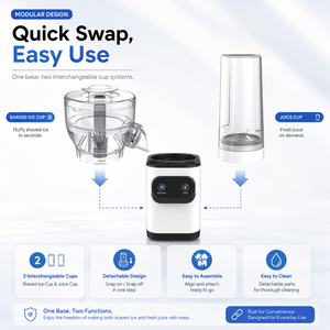 Máquina <span class=keywords><strong>de</strong></span> Hielo Raspado Inalámbrica Recargable 2 en 1, Licuadora <span class=keywords><strong>de</strong></span> Jugos con Vaso Desmontable, Dispositivo para Hacer Hielo en Nieve y Smoothies Caseros - Product Image 5