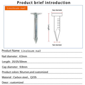 EG大头环柄铁屋面钉帽样式，带光滑柄毛毡钉锌镀锌屋面油毡钉 - Product Image 5