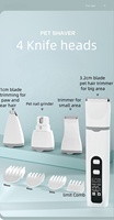 Tondeuse électrique 4 en 1 pour chien et animaux de compagnie Tondeuse à ongles rechargeable sans fil pour chien et chat Toilettage avec écran LCD