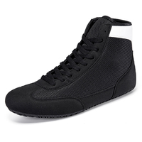 Chaussures de boxe unisexe en gros pour l'entraînement, protection de la cheville, empeigne en maille respirante, semelle extérieure souple en TPR pour la distribution à long terme