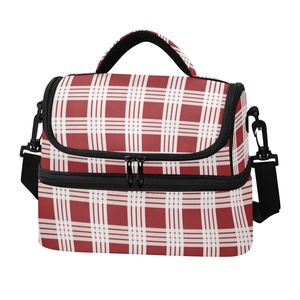 Retro Hawaiian Ula Palaka Design Unisex Double Layer Cooler Insulated <b>Lunch</b> <b>Bag</b> Adult <b>Lunch</b> Box Cooler <b>Tote</b> for Children - Product Image 1