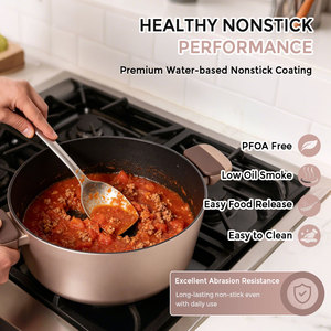 Ensemble de 10 casseroles en aluminium épais antiadhésif, revêtement sain sans PFOA, compatible avec toutes les cuisinières, ensemble complet de casseroles pour la famille - Product Image 3