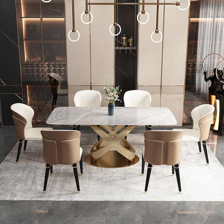 Modern Dining Room Set Luxury 8 Seater Sintered Stone