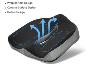Coussin de siège ergonomique en mousse à mémoire de forme breveté pour le coccyx, orthopédique, pour voiture et chaise de bureau avec soutien personnalisé LIANDA C-002 - Product Image 6