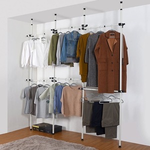 Großhandel Kombinierbarer Stabförmiger Tragbarer Beweglicher DIY Metall-Kleiderschrank Offener Typ Aufbewahrungsregal für Garderobe und Schlafzimmer - Product Image 4