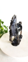 Statue de tête de cheval en jade licorne en géode d'agate de cristal de haute qualité naturelle, sculptée à la main, gravée pour la décoration de la maison