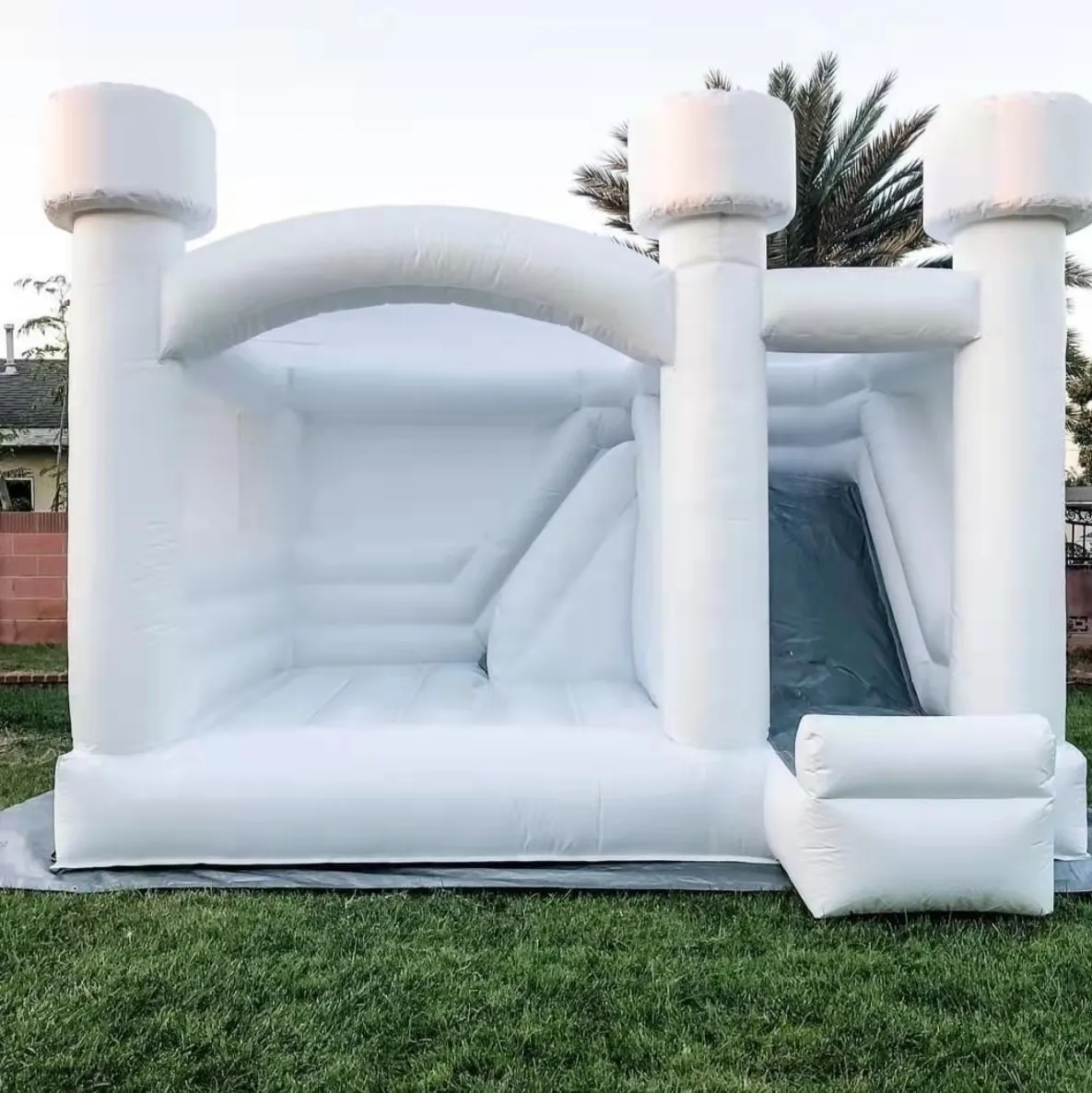 सफेद उछाल घर inflatable सफेद शादी उछालभरी महल पार्टी किराया उछालभरी घर
