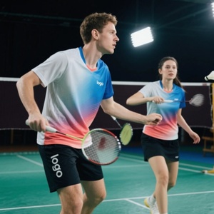 เสื้อยืดลำลองทรงโอเวอร์ไซส์ ผ้าฝ้ายถัก 100% ระบายอากาศ แห้งเร็ว เหมาะสำหรับเล่นแบดมินตัน ใส่สบายในช่วงฤดูร้อน - Product Image 1