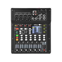 Console de mixage numérique professionnelle 8 canaux MX8208 avec lecteur MP3 BT/USB, alimentation fantôme 48V, égaliseur 6 bandes