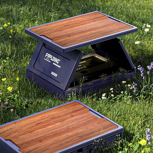 Caja de almacenamiento para camping, organizador de maletero, caja para picnic y camping, banco plegable para coche y tabla de cortar. - Product Image 3