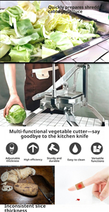 Coupe-laitue manuel professionnel incliné avec roulement à billes et lame en acier inoxydable pour laitue romaine, fruits et légumes - Product Image 2