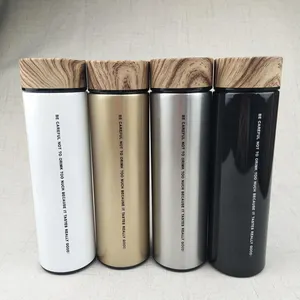 New Product 500ml Vacuum Flask Custom Double Wall Stainless Steel Thermos With Tea Infuser Business Gift water bottle With Wood