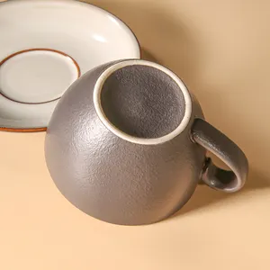 WEIYE винтажная цветная глазурная рукоятка на заказ Керамическая капучино кофейные чайные чашки и блюдца набор