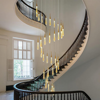 Lustre linéaire personnalisé en forme de goutte de pluie, villa, lampe de plafond moderne, cristal K9, luminaire suspendu LED pour décoration de mariage de luxe, escalier