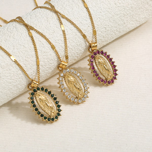 Nuevo Collar de Moda con Colgante de Diamantes de la Virgen María, Colgante Religioso de Cristal para Mujer, Accesorios de la Virgen María - Product Image 6
