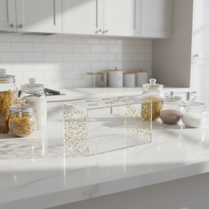 Moderno Organizador <span class=keywords><strong>de</strong></span> Tazas <span class=keywords><strong>de</strong></span> Té <span class=keywords><strong>de</strong></span> Acrílico Transparente <span class=keywords><strong>de</strong></span> 2 Niveles, Bandeja Decorativa con Caligrafía Árabe para Almacenamiento y Exhibición <span class=keywords><strong>de</strong></span> Té - Product Image 2